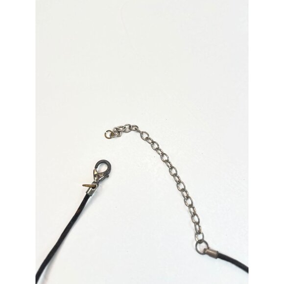 Handmade Bohemian Style Wood & Metal Beaded Necklace With Adjustable Chain A464 - Picture 5 of 6